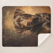 Chocolate Lab Pa Sherpa Deken (Voorkant (horizontaal))