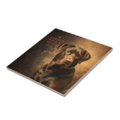 Chocolate Lab Pa Tegeltje (Zijkant)