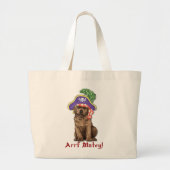 Chocolate Lab Pirate Grote Tote Bag (Voorkant)