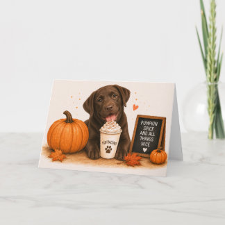 Chocolate Lab Pumpkin Spice Kaart