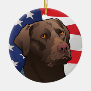 Chocolate Lab Retriever uit Amerika Keramisch Ornament