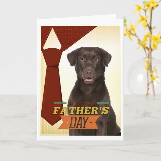 Chocolate Lab Vaderdag Kaart (Gele Bloem)