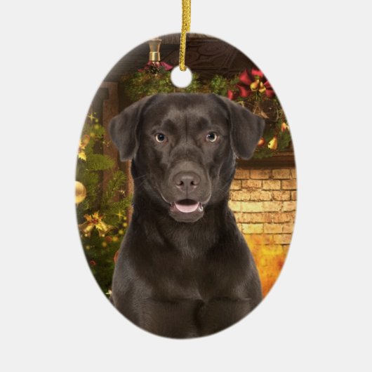 Chocolate Lab Xmas Ornament (Voorkant)