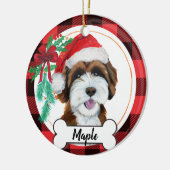 Chocolate Labradole / Chocolate Goldendole Keramisch Ornament (Links)