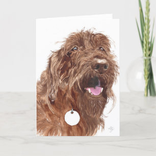 Chocolate Labradoodle #1 Greeting Card Kaart