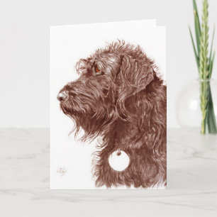 Chocolate Labradoodle Greeting Card Kaart