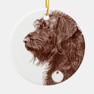Chocolate Labradoodle Keramisch Ornament