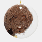 Chocolate Labradoodle Keramisch Ornament (Achterkant)