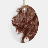 Chocolate Labradoodle Keramisch Ornament (Rechts)