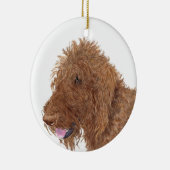 Chocolate Labradoodle Keramisch Ornament (Rechts)