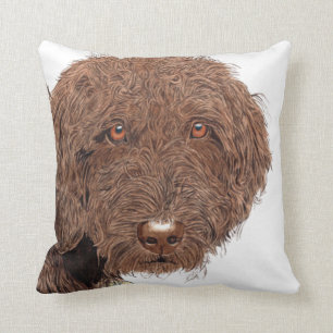 Chocolate Labradoodle Kussen