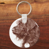 Chocolate Labradoodle Sleutelhanger (Voorkant)