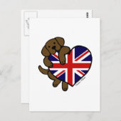 Chocolate Labrador British Heart Briefkaart (Voorkant / Achterkant)