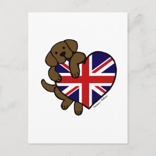 Chocolate Labrador British Heart Briefkaart