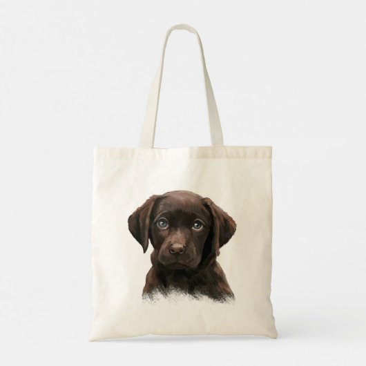 Chocolate Labrador Canvas tas (Achterkant)