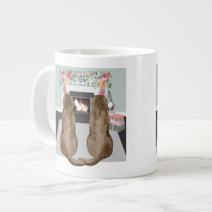Chocolate Labrador Dogs-schaal voor kerstvisten Extra Grote Beker