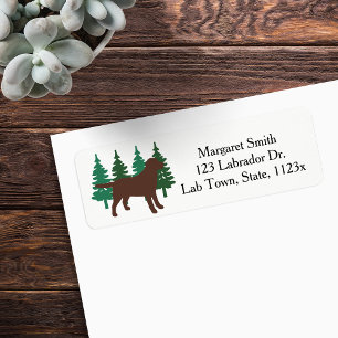 Chocolate Labrador Evergreen Return-adres Etiket