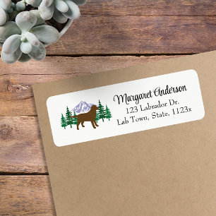 Chocolate Labrador Evergreen Return-adres Etiket