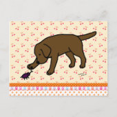 Chocolate Labrador Friendly Briefkaart (Voorkant)