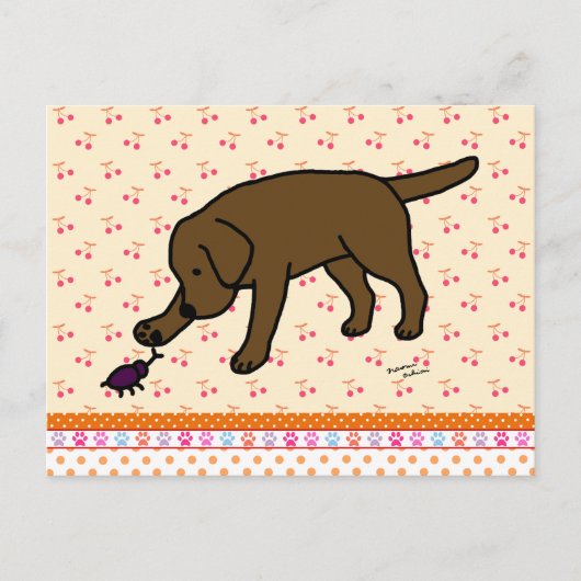 Chocolate Labrador Friendly Briefkaart (Voorkant)