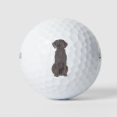 Chocolate Labrador Golfballen (Voorkant)