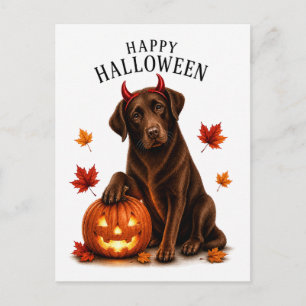 Chocolate Labrador Halloween Briefkaart
