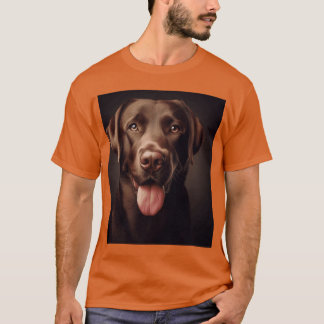 Chocolate Labrador-hond Portret familie T-shirt
