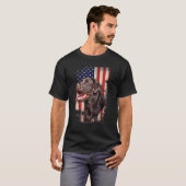 Chocolate Labrador Labriotic American Flag 4t T-shirt (Voorkant volledig)