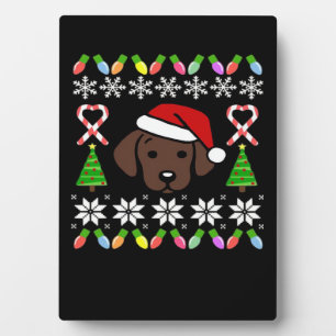 Chocolate Labrador Puppy Kerstman Santa Oversized Fotoplaat