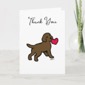 Chocolate Labrador Puppy met hart Bedankkaart (Voorkant)