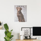 Chocolate Labrador Retriever 2024 Muurkalender Poster (Thuiskantoor)