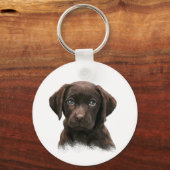 Chocolate Labrador Retriever Brown Sleutelhanger (Achterkant)