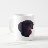Chocolate Labrador Retriever kerstkoffie-mok Koffiemok (Voorkant links)