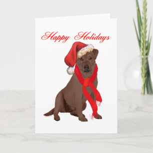 Chocolate Labrador Retriever Kerstmis Feestdagen Kaart