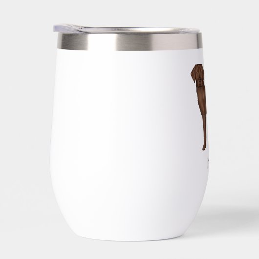 Chocolate Labrador Retriever Lab Art Aangepaste na (Rechts)