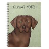 Chocolate Labrador Retriever Lab Hoofd en naam Notitieboek (Voorkant)
