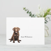 Chocolate Labrador Retriever Note Card Bedankkaart (Staand voorkant)