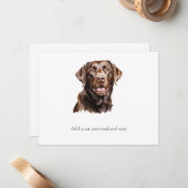 Chocolate Labrador Retriever Notitiekaart Notitiekaartje (Voorkant / Achterkant in situ)