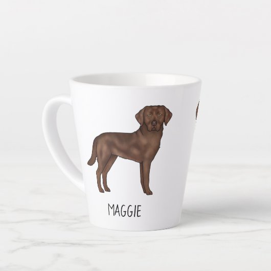 Chocolate Labrador Retriever Schattige Lab Jouw na Latte Mok (Linkerhoek)
