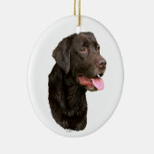 Chocolate Labrador Retriever-versiering Keramisch Ornament (Rechts)