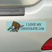 Chocolate Labrador Sand Letters Cartoon Bumpersticker (Op auto)