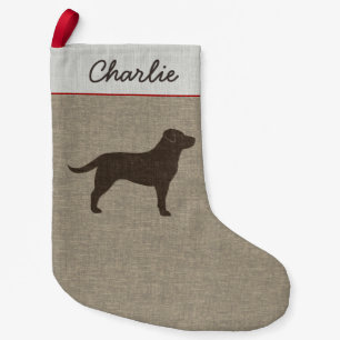 Chocolate Labrador Silhouette Custom Dog Holiday Kleine Kerstsok