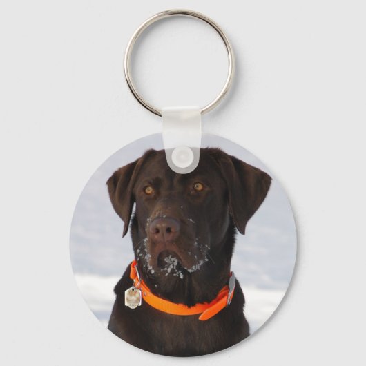 Chocolate Labrador Sleutelhanger (Voorkant)