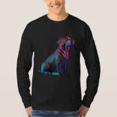 Chocolate Labrador Synthwave 80s Retrowave Aesthet T-shirt (Voorkant)