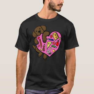 Chocolate Labrador Teacher S Heart T-shirt