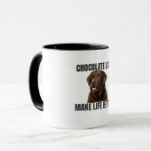 Chocolate Labs Make Life Better – Coffee Mug Mok (Voorkant links)
