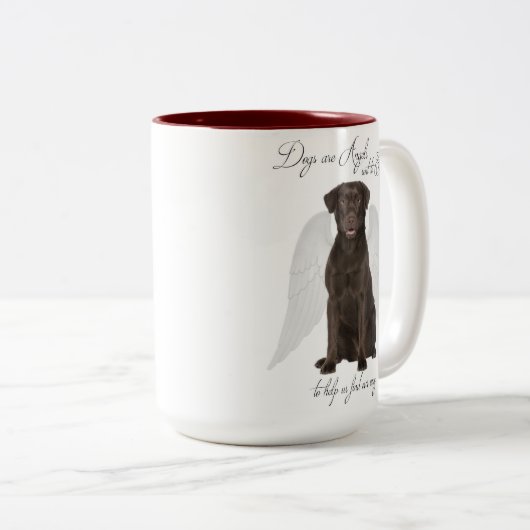 Chocolate Labs zijn Angels Mok (Voorkant rechts)