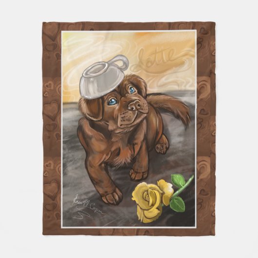 Chocolate Latte Lab Fleece Deken (Voorkant)