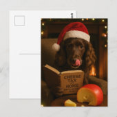 Chocolate /liver cocker spaniel Christmas postcard Briefkaart (Voorkant / Achterkant)
