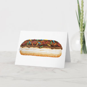 Chocolate Long John Donut met Sprinkles Card Kaart